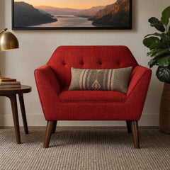 Newport Accent Chair styled in a bright mid-century modern Portland reading nook - Whats New Furniture