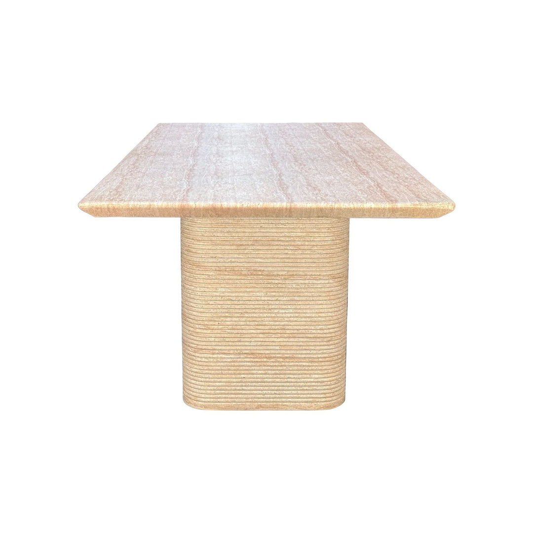Olympia Outdoor Dining Table in Concrete side view - concrete outdoor dining table by LH Imports - Whats New Furniture Portland OR
