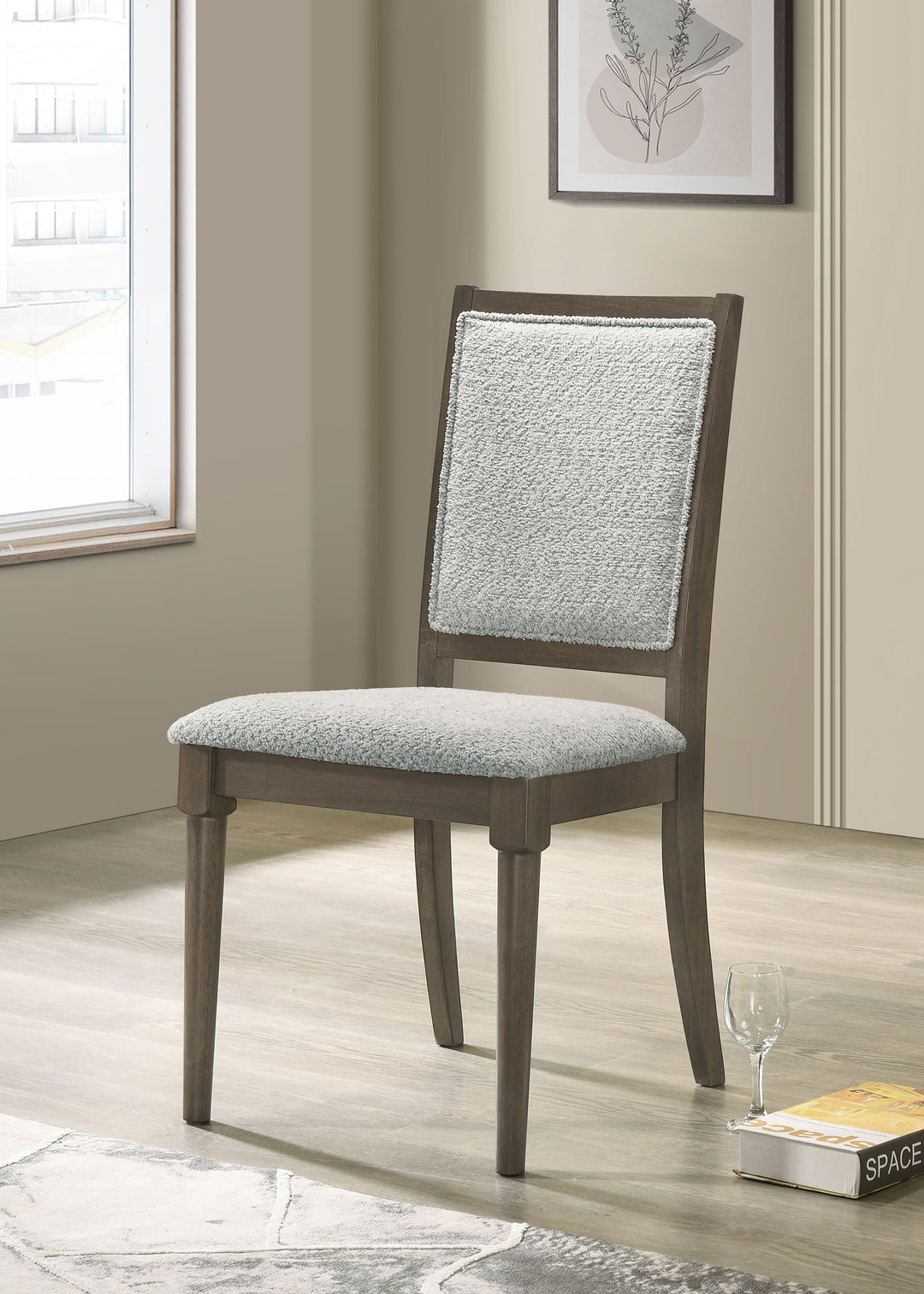 Onslow Upholstered Dining Side Chair Dark Brown (Set of 2) - What&