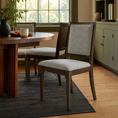 Onslow Upholstered Dining Side Chair Dark Brown Set Of 2 styled in Portland Sellwood cottage living room - What&