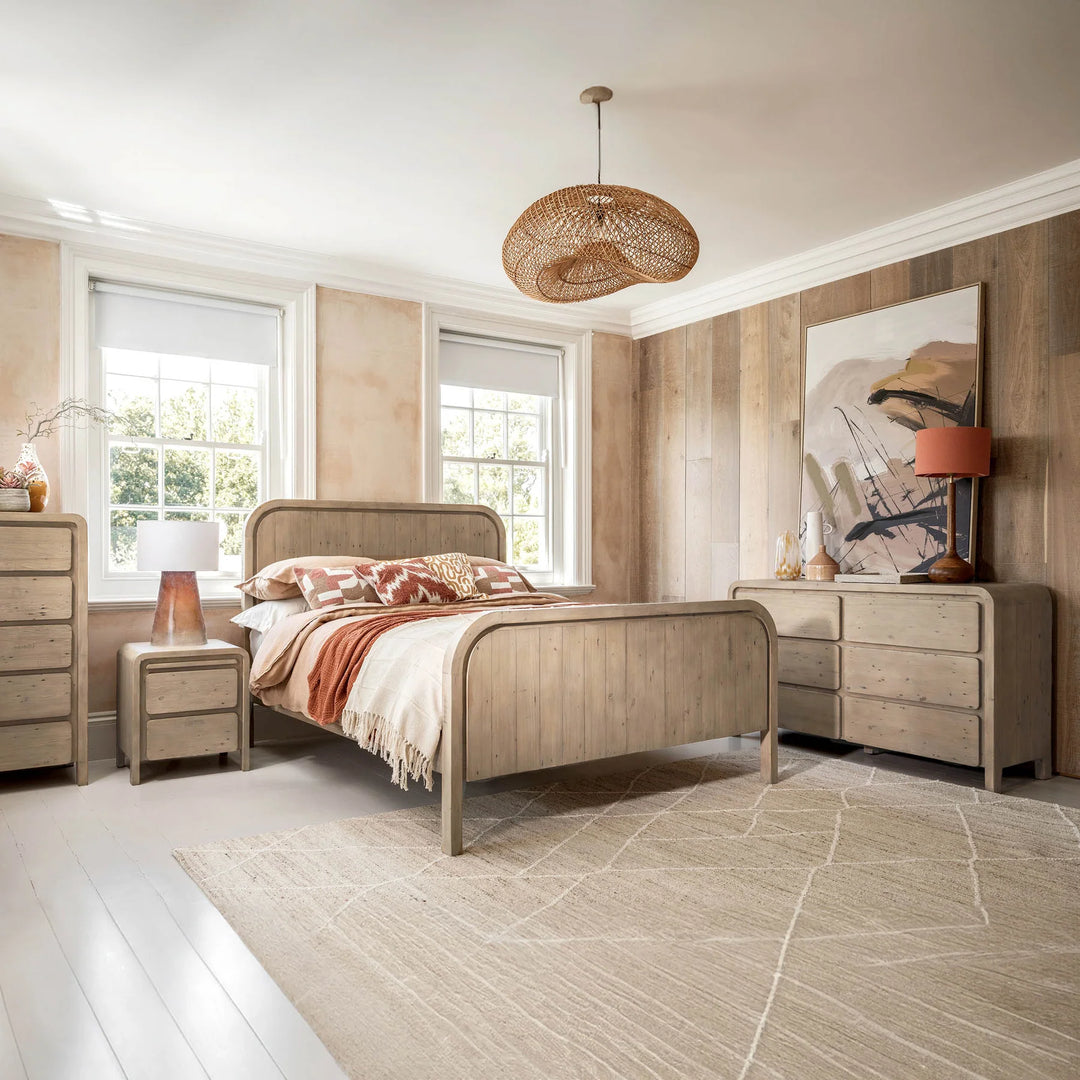 Opera 6 Drawer Dresser in Brown room setting - reclaimed pine dresser by LH Imports - Whats New Furniture Portland OR