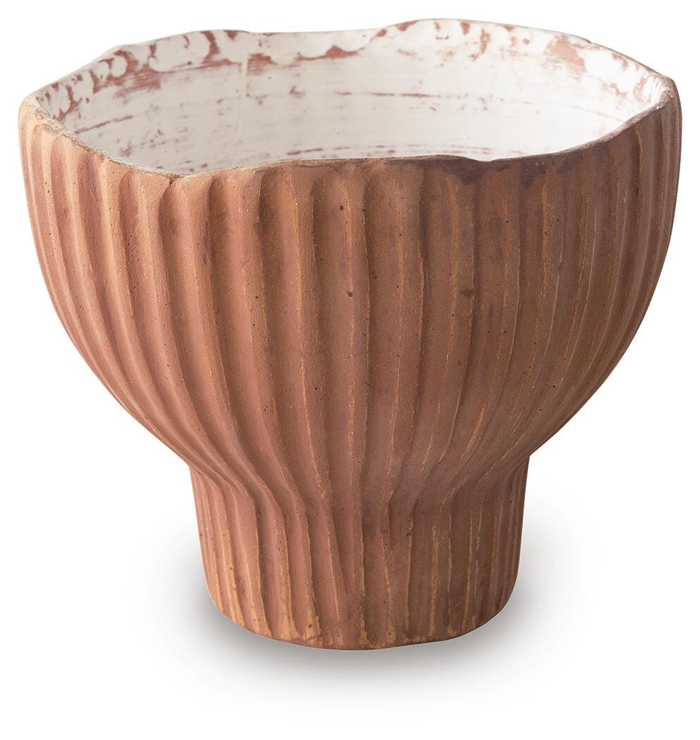 Orban Vase in Sienna/White — official Ashley Furniture studio view