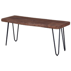 Organic Live Edge Bench in Light Brown - live edge acacia bench by LH Imports - Whats New Furniture Portland OR