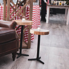 Organic Martini Tables (Set of 2) in Natural Black styled room setting - live edge martini tables set by LH Imports - Whats New Furniture Portland OR