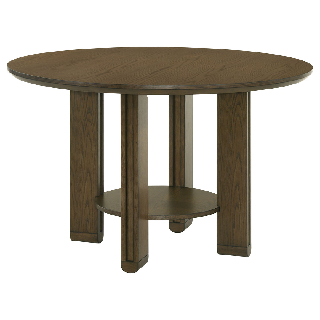 Ottowa 47-inch Round Wood Dining Table with Shelf Brown - What&