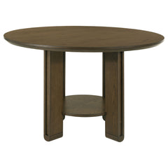 Ottowa 47-inch Round Wood Dining Table with Shelf Brown - What&