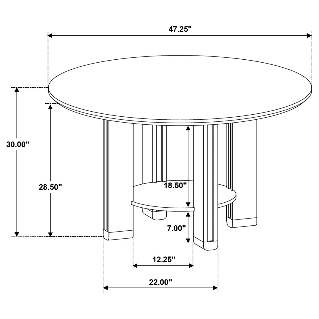 Ottowa 47-inch Round Wood Dining Table with Shelf Brown - What&