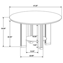 Ottowa 47-inch Round Wood Dining Table with Shelf Brown - What&