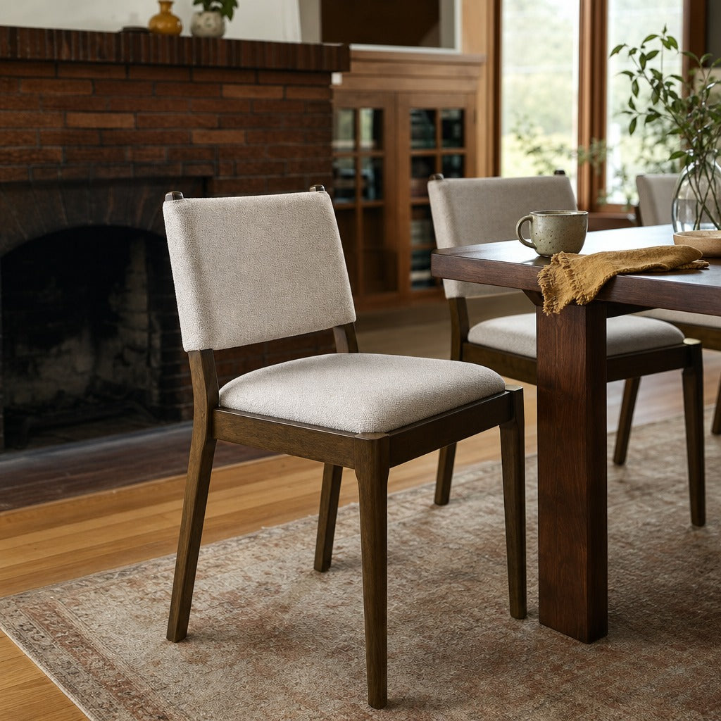 Ottowa Upholstered Dining Side Chair Brown Set Of 2 styled in Portland Hawthorne Craftsmbungalow living room - What&