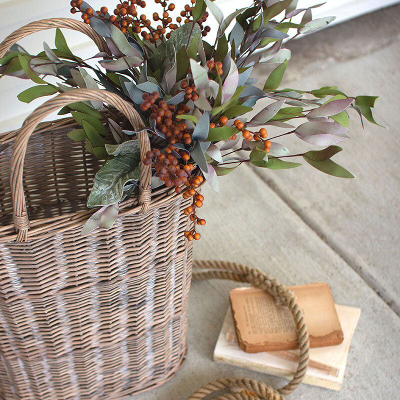 Oval Wicker Baskets (Set of 2)