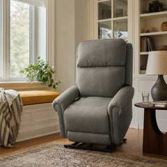 Overton Power Lift Recliner in Beyond Granite styled in a Portland Irvington foursquare living room — What&