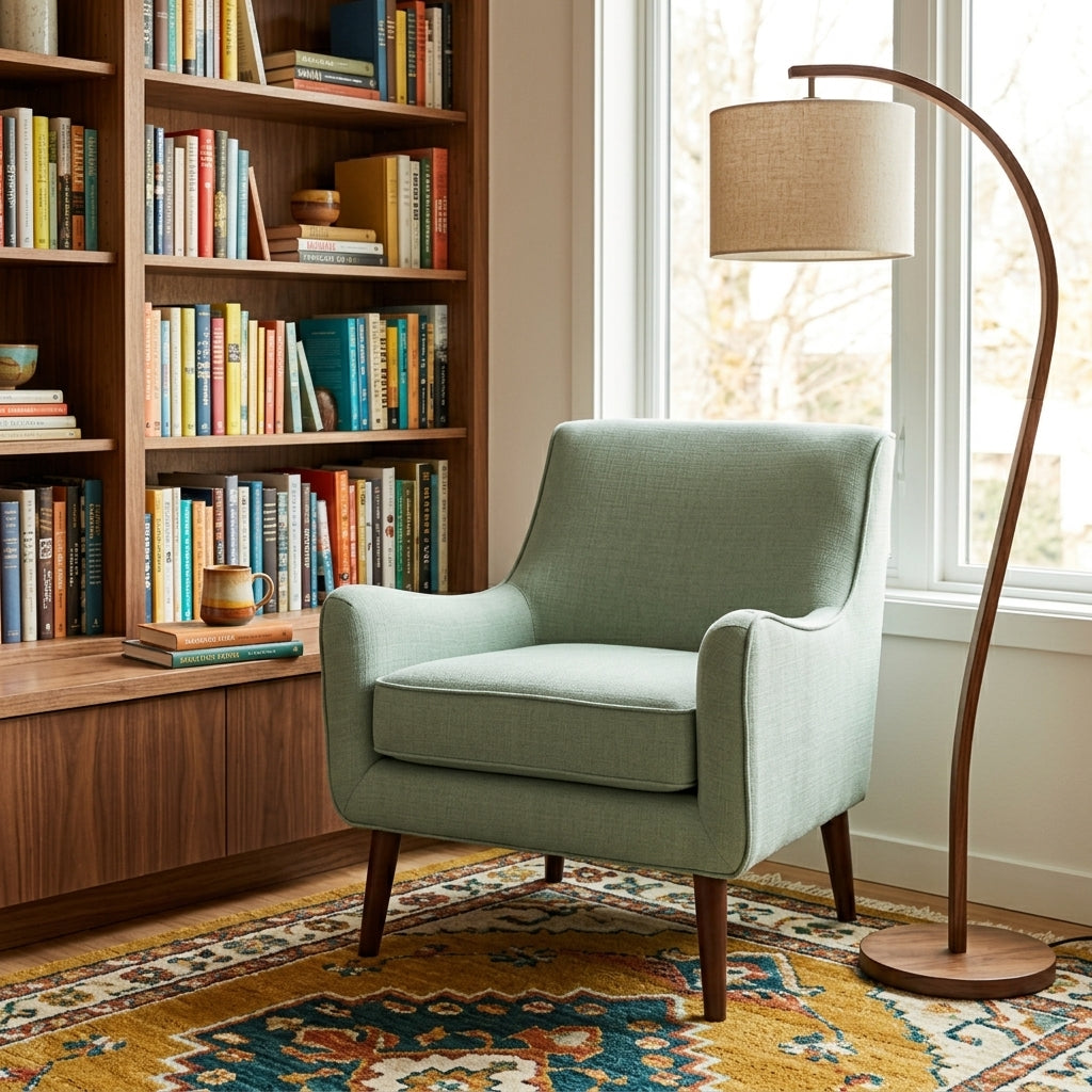 Oxford Occasional Chair in Seafoam alternate lifestyle setting - occasional chair by Olliix - Whats New Furniture Portland OR