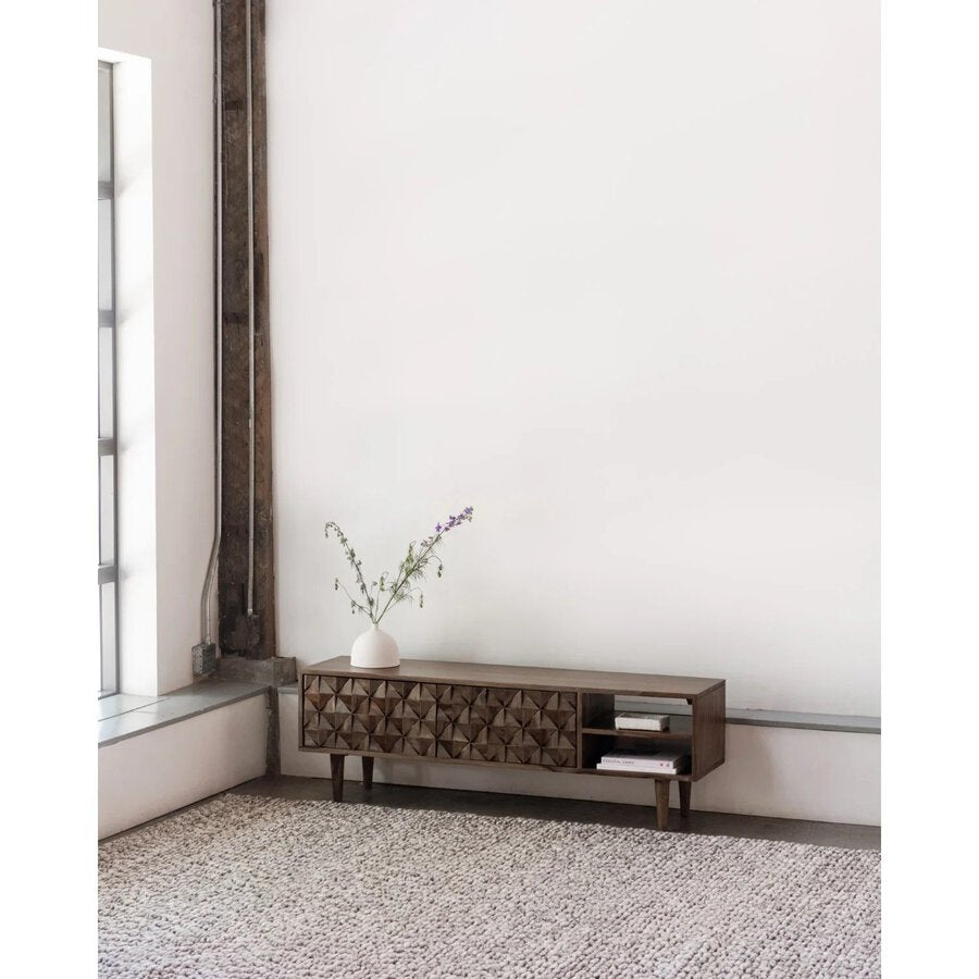Pablo Media Center in Sheesham room setting - sheesham media center by Moe&