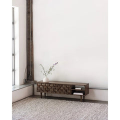 Pablo Media Center in Sheesham room setting - sheesham media center by Moe&