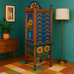 Painted Art Lingerie Dresser detail view 3 - Whats New Furniture - Portland, Oregon