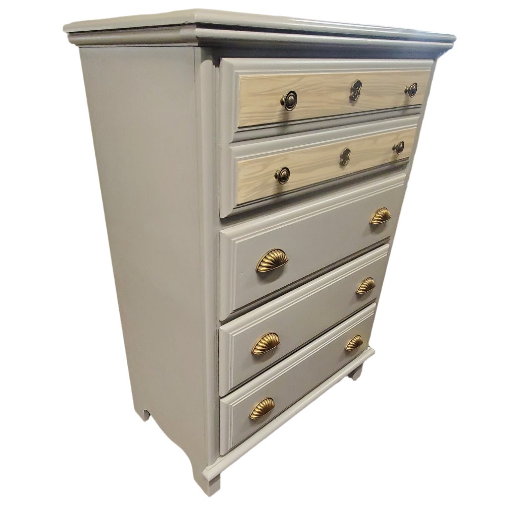Painted Vintage Dresser detail view - Whats New Furniture - Portland, Oregon
