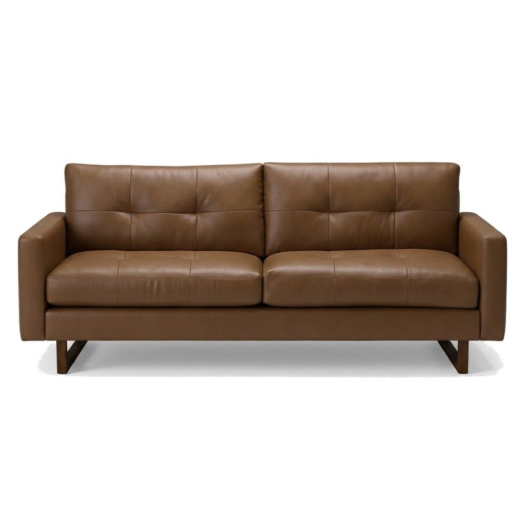 Pyper Sofa in Traverse Oak oak-tan leather - mid-century modern sofa by Palliser - Whats New Furniture Portland OR