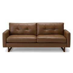 Pyper Sofa in Traverse Oak oak-tan leather - mid-century modern sofa by Palliser - Whats New Furniture Portland OR