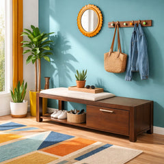 Palliser Low Bench w/Storage detail view 4 - Whats New Furniture - Portland, Oregon