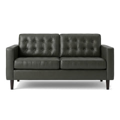 Reverie Loveseat in Bali Basil basil-green leather - mid-century modern loveseat by Palliser - Whats New Furniture Portland OR
