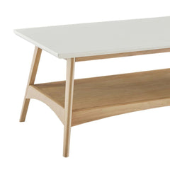 Parker Coffee Table in Natural Oak tabletop detail - mid-century coffee table by Olliix - Whats New Furniture Portland OR