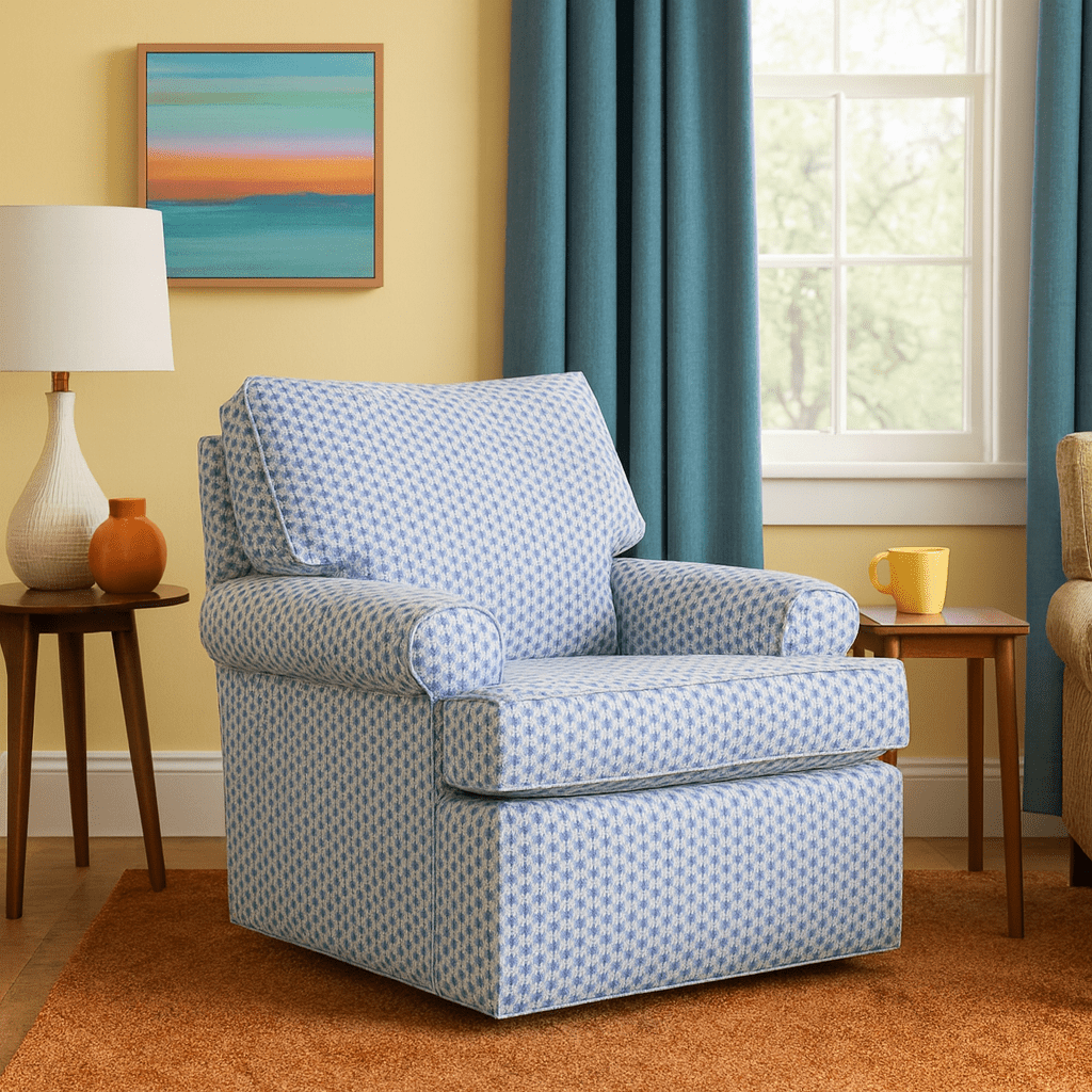Patterned Armchair detail view 4 - Whats New Furniture - Portland, Oregon