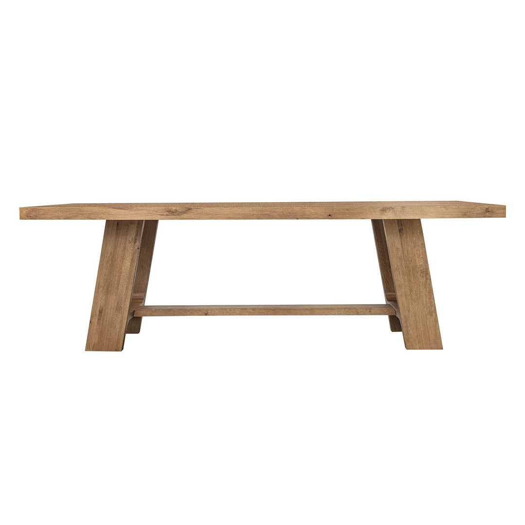 Pender Dining Table in Cashew side angle - oak veneer trestle dining table by LH Imports - Whats New Furniture Portland OR
