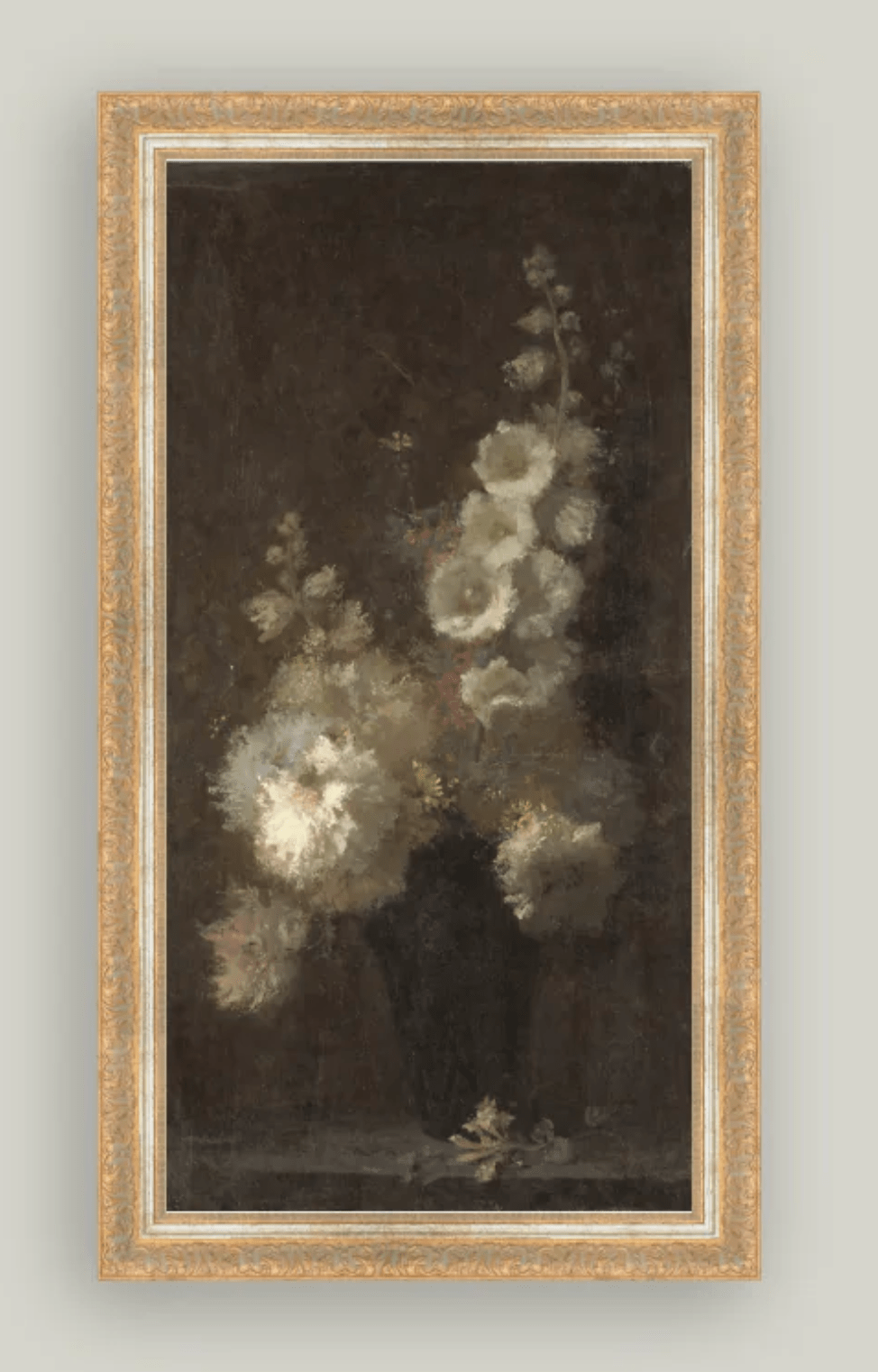 Hollyhock Bouquet 1870 by Auguste Jouve - What's New Furniture - Portland, Oregon