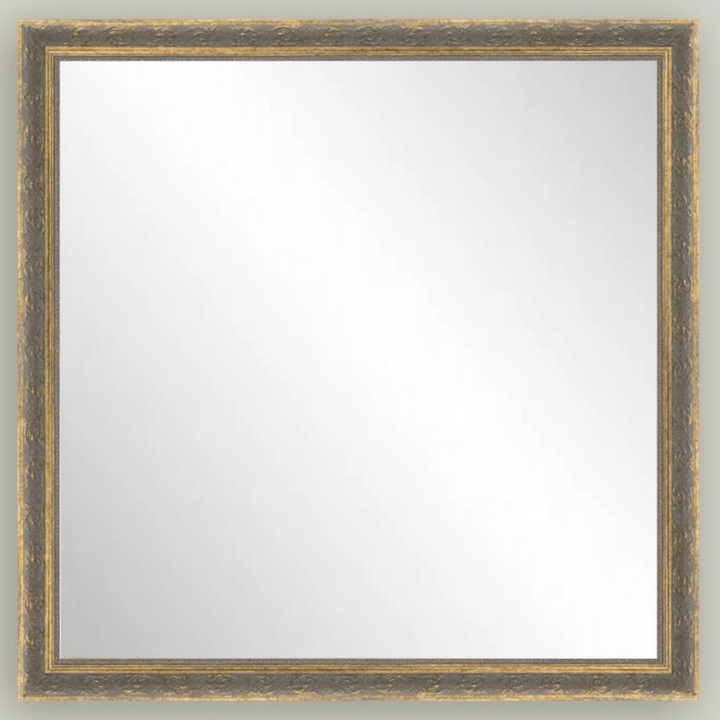 Patina gold framed square mirror 16 inch - wall mirror by Petal Lane - Whats New Furniture Portland OR