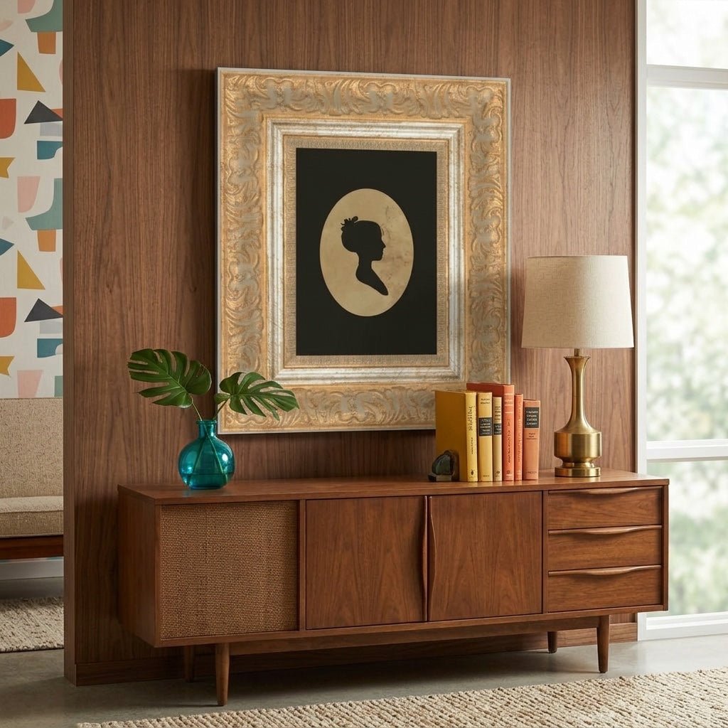 Silhouette of Woman styled in a bright Portland mid-century modern interior - Whats New Furniture