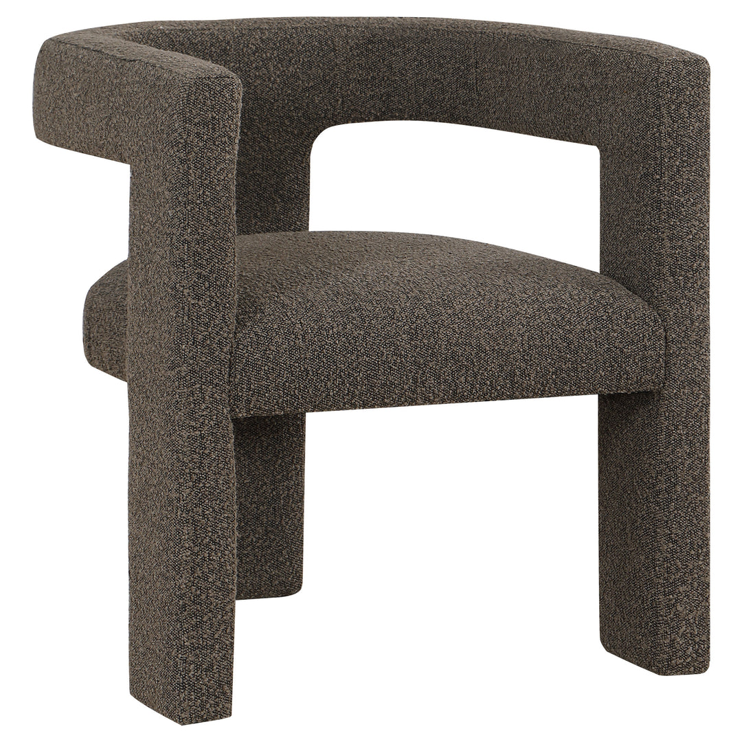 Petra Boucle Upholstered Accent Side Chair Chocolate Brown - What&