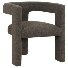 Petra Boucle Upholstered Accent Side Chair Chocolate Brown - What&