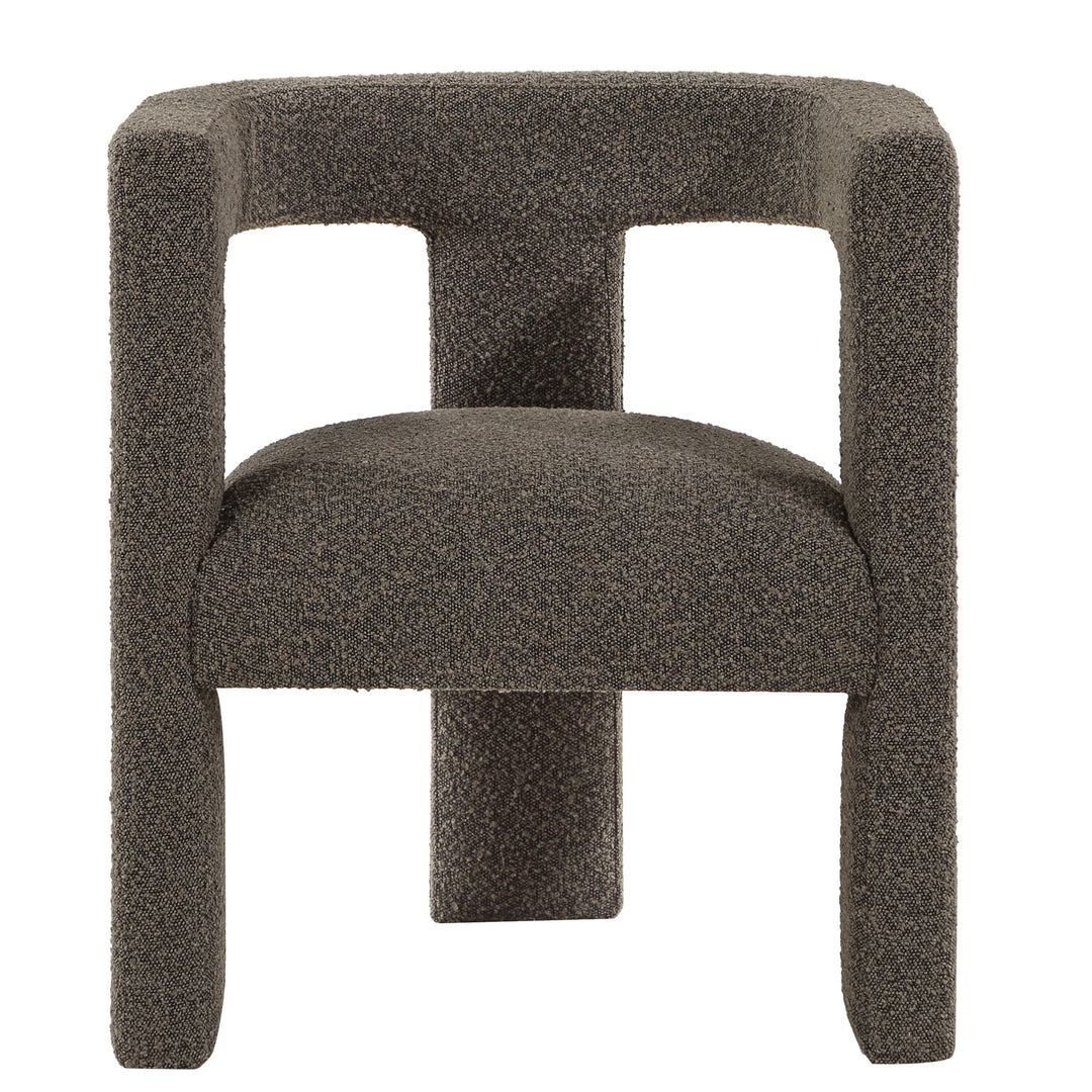 Petra Boucle Upholstered Accent Side Chair Chocolate Brown - What&