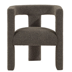 Petra Boucle Upholstered Accent Side Chair Chocolate Brown - What&