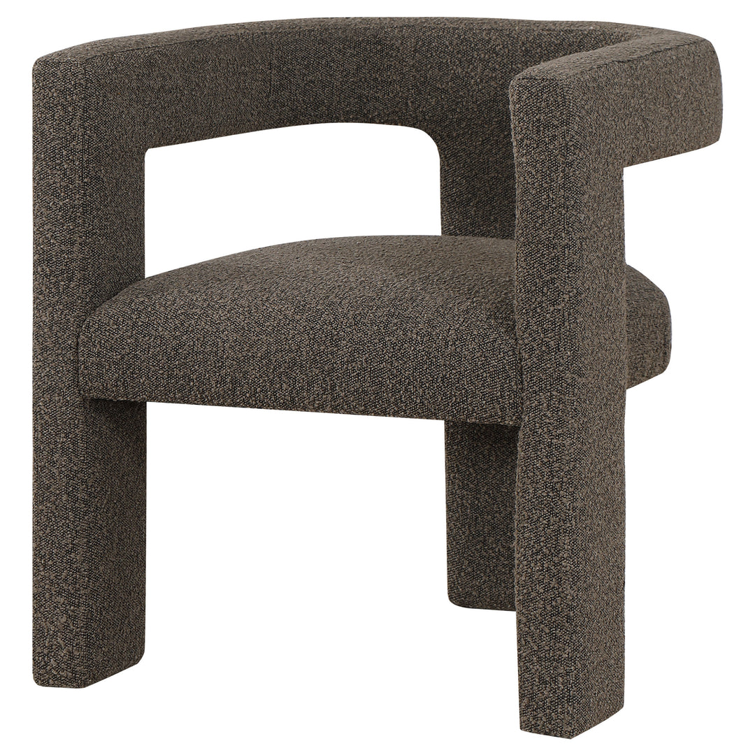 Petra Boucle Upholstered Accent Side Chair Chocolate Brown - What&