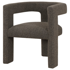 Petra Boucle Upholstered Accent Side Chair Chocolate Brown - What&
