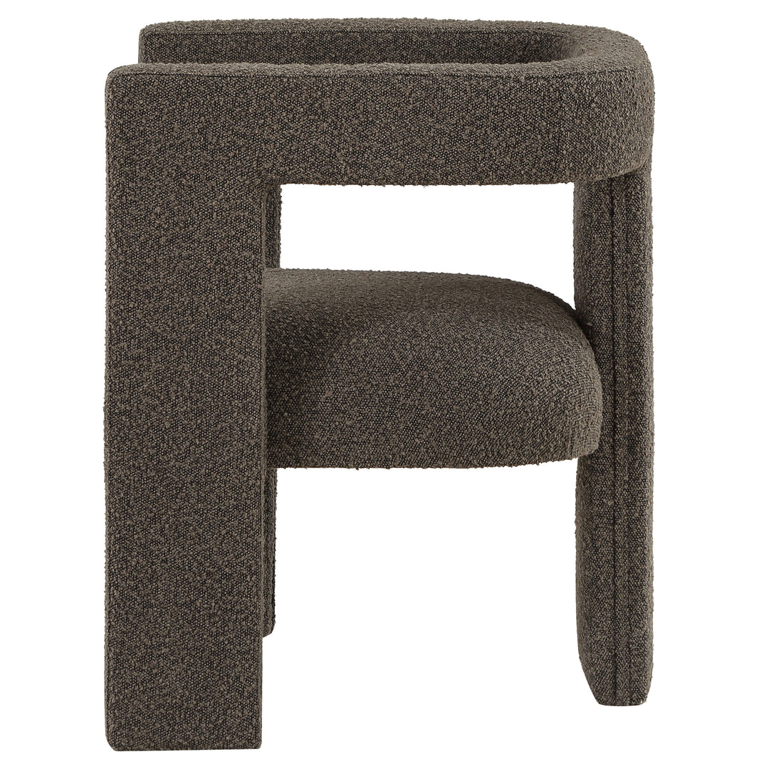 Petra Boucle Upholstered Accent Side Chair Chocolate Brown - What&
