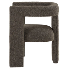 Petra Boucle Upholstered Accent Side Chair Chocolate Brown - What&