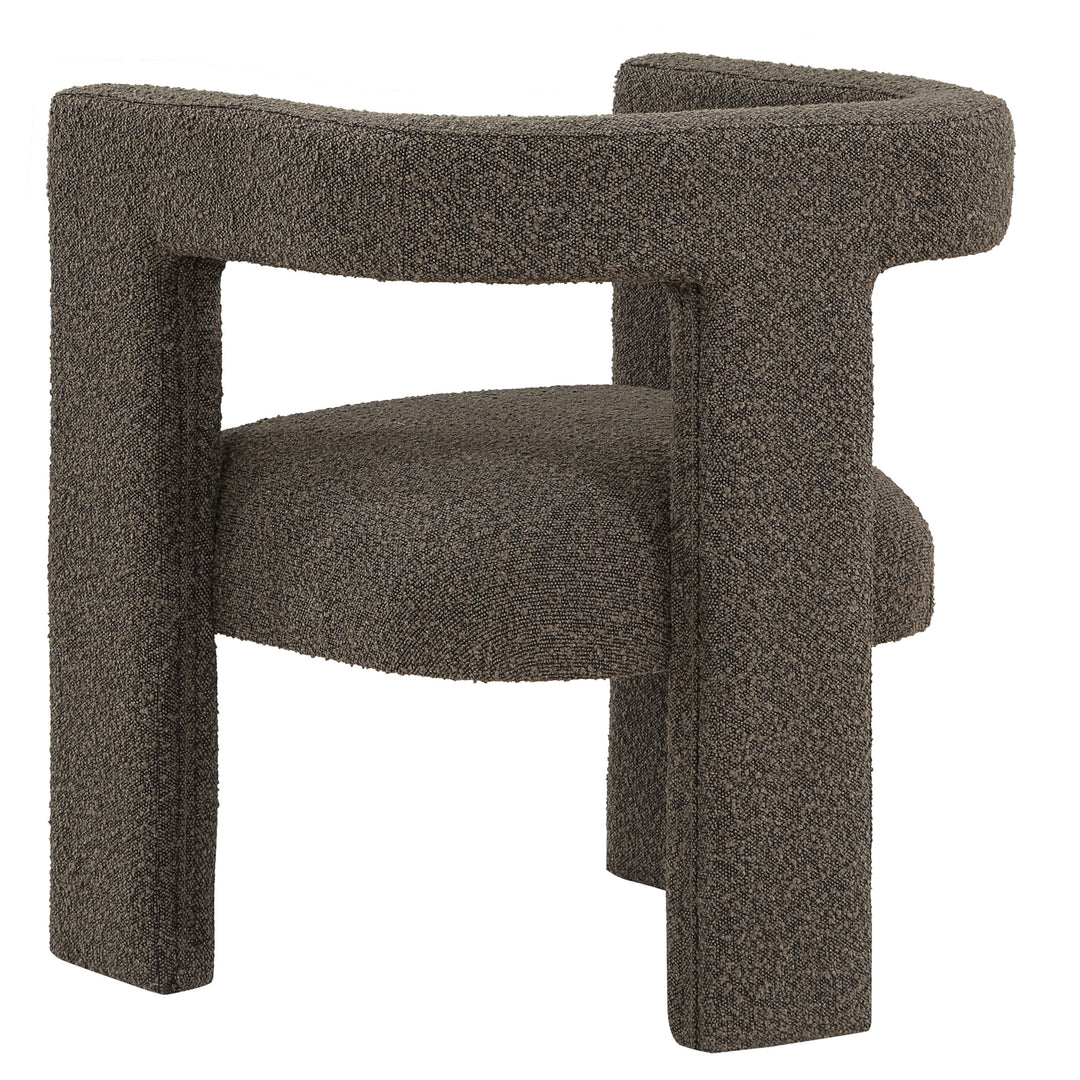Petra Boucle Upholstered Accent Side Chair Chocolate Brown - What&