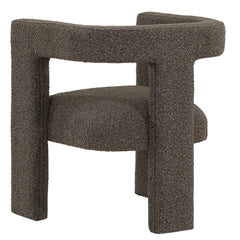 Petra Boucle Upholstered Accent Side Chair Chocolate Brown - What&