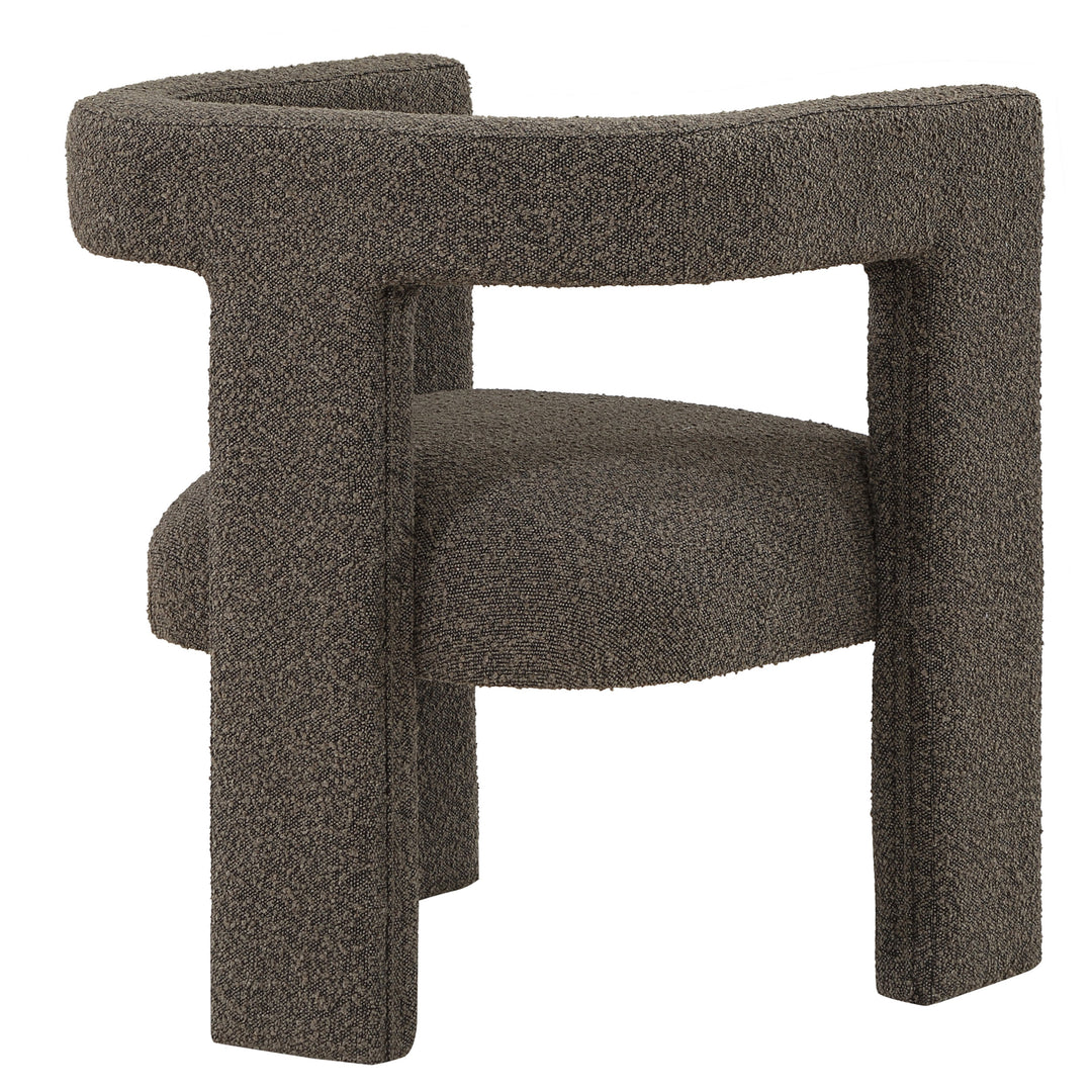 Petra Boucle Upholstered Accent Side Chair Chocolate Brown - What&