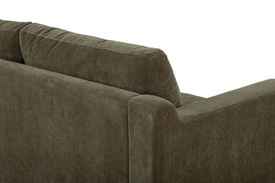 Pettygrove 2-Seater Sofa in Moss Olive Green seam close-up - two-seat sofa by What&