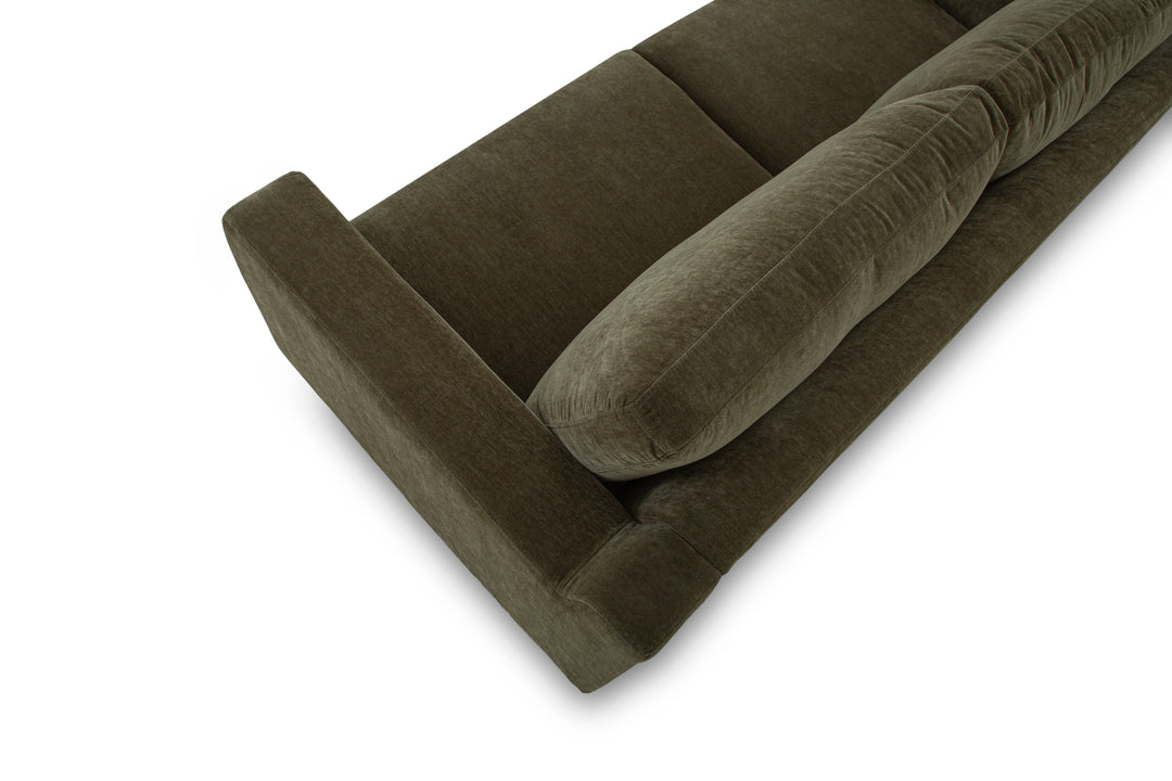 Pettygrove 2-Seater Sofa in Moss Olive Green leg close-up - two-seat sofa by What&