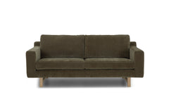 Pettygrove 2-Seater Sofa in Moss Olive Green front view - two-seat sofa by What&
