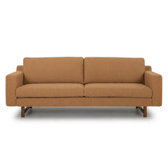 Pettygrove 3-Seater Sofa in Altro Amber front view - three-seat sofa private label - Whats New Furniture Portland OR