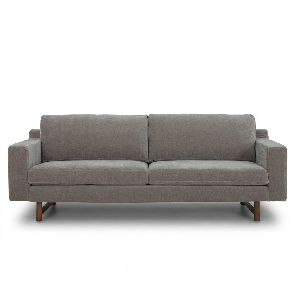 Pettygrove 3-Seater Sofa in Moss Shitake front view - three-seat sofa private label - Whats New Furniture Portland OR