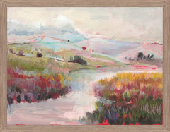 Pink Romance I shown in its washed wood frame - framed landscape wall art by Leftbank - Whats New Furniture Portland OR