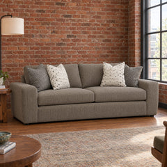 Pioneer Loveseat in Panda Otter styled in a Portland home - Whats New Furniture Portland OR