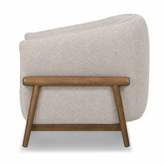 Pittock Barrel Chair in Shitake Beige - side view studio - What&