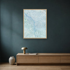 Portland Under Snow art print by Olivia Serrill styled in a Portland home — What&